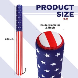 48" USA Boat Trailer Guide Pole Cover- Heavy Duty Neoprene Boat Trailer Capped Guide Protective Cover- 4th of July American Flag Marine Trailer Guide Poles Cover for Sailboat Trailer (Set of 2)