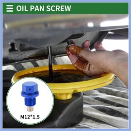 PARSLUCK Universal Oil Pan Screw Oil Drain Plug Sump Drain Nut Bolt, M12x1.5, Aluminium Alloy, Blue, 1 Set Stable