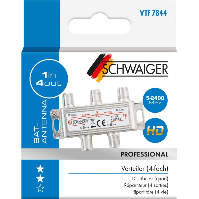 VTF7844 531 SCHWAIGER 4-fach Verteiler (12 dB)