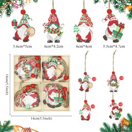 CHEERYMAGIC Christmas Wooden Ornaments,12PCS Colored Faceless Doll Tree Pendant Christmas Gnomes Pendant Hanging Ornaments Xmas Party Decoration Children Gift Xmas Gifts A4WLLRGJ (B)
