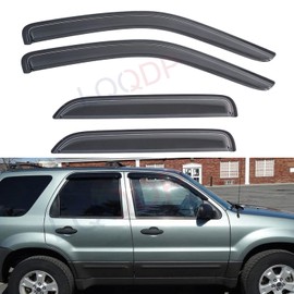 LQQDP 4pcs Front+Rear Smoke Sun/Rain Guard Outside Mount Tape-On Window Visors Compatible with 01-12 Escape 08-11 Tribute 05-11 Mercury Mariner