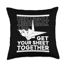 Best Easy Origami Crane Paper Gifts For Beginners Get Your Sheet Together Paper Crane Folding Owl Origami Throw Pillow, 18x18, Multicolor