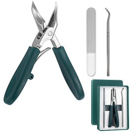 3-Piece Set Eagle Beak Nail Clipper, Eagle Beak Nail Clippers Set, Splash Guard Nail Clippers, Wide Neck Splash-proof Curved Nail Clippers with Bevelled for Ingrown People, Thick Nails