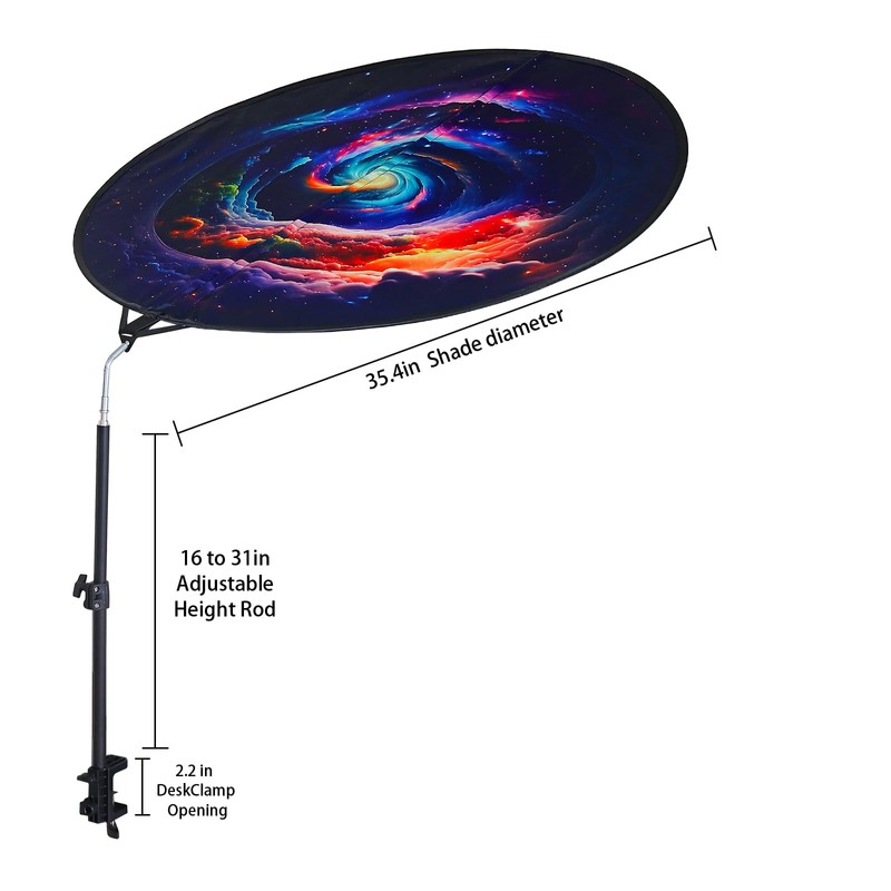 Office Cubicle and Desk Shade - Foldable 36" Circular Shading,