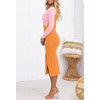 Duigluw Cutout Bodycon Midi Dress Women Colorblock Long Sleeve Twist
