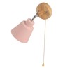 Macaron Bedside Wall Lamp Space Saving Pink Lampshade Wall Sconces