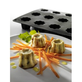 Lékué Mini-Canelé-Backform, Silikon, schwarz, 18 Mulden