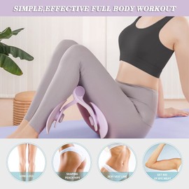 NEWHOMESTYLE Hip Trainer and Resistance Loop Bands, Thigh Master Hip Bady Trainer Kegel Exerciser for Women, Pelvic Floor Trainer for Postpartum Rehabilitation, Thigh Workout Arm Leg Press Machines