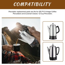 2 Pcs Coffee Percolator Plastic Top Replacement for Univen Percolator Knob Top Compatible with GE P15 Vintage Percolators, Cuisinart 12 Cup Percolators Replacement Parts