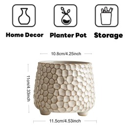 Alikexin Handmade Vintage Pinecone-shaped ceramic kitchen utensil holder, makeup brush and pen holder, Indoor succulent planter pot, countertop organizer for farmhouse home decor