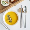 Toyvian Portable 304 Stainless Steel Folding Chopsticks Set - Reusable