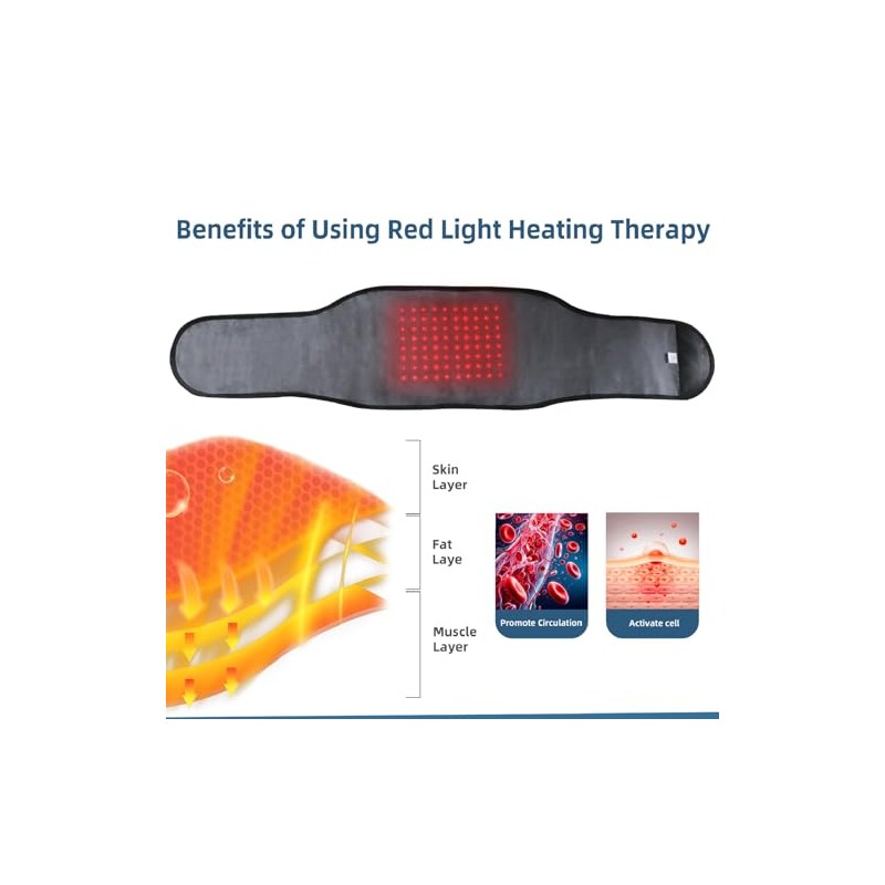 HONGJING Massage Back Brace, Red Light Heating for Lower Back