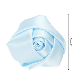 sourcing map 16 Pcs Ribbon Roses, 2 Inch Lapel Pin for Men Satin Ribbon Flower Rose Artificial Fabric Flowers for DIY Crafting Accessories Sewing Wrapping Wedding Gift Decoration, Light Blue