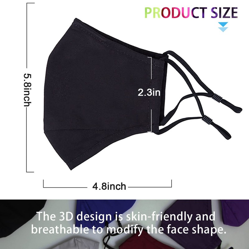 PAGE ONE Reusable Cloth Face Masks Washable Adjustable Breathable Cotton