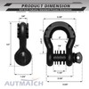 AUTMATCH D Ring Shackle 3/4" Shackles (2 Pack) 41,887Ibs Break