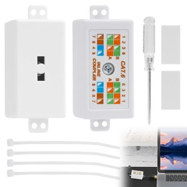 LUCTHY 2Pack Cat6 RJ45 Junction Box with Screwdriver, Punch Down Ethernet In-Line Coupler for High-Speed LAN/Powerline Networks,LAN Powerline Networking Extender Applications (2Pcs)