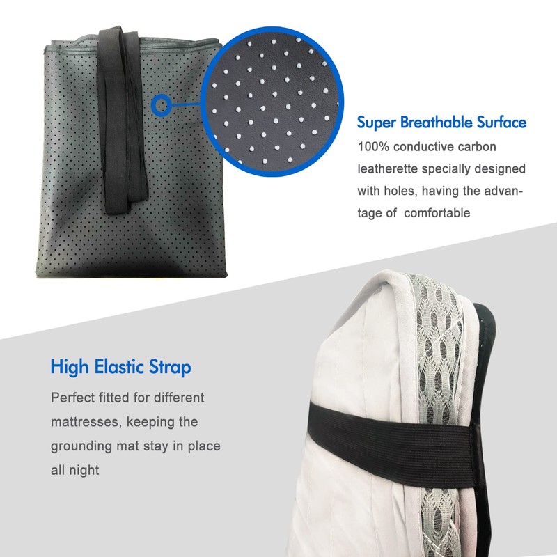 Grounding Mat for Bed with EU Cord, Beathable Grounding Sheet
