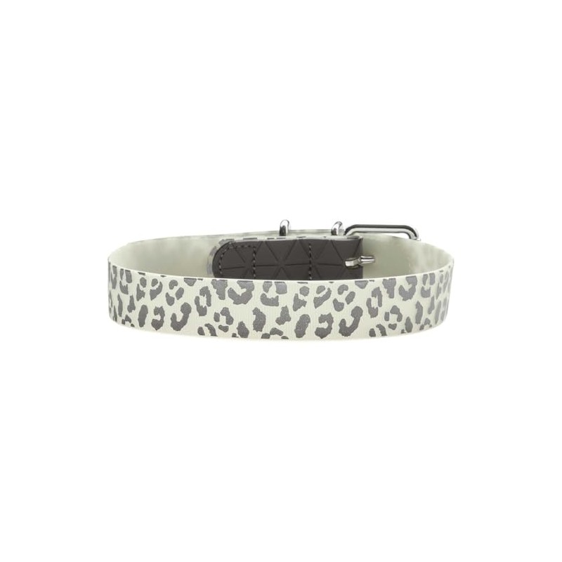 Convenience Reflect Glow Collar S (40), White Leopard Print