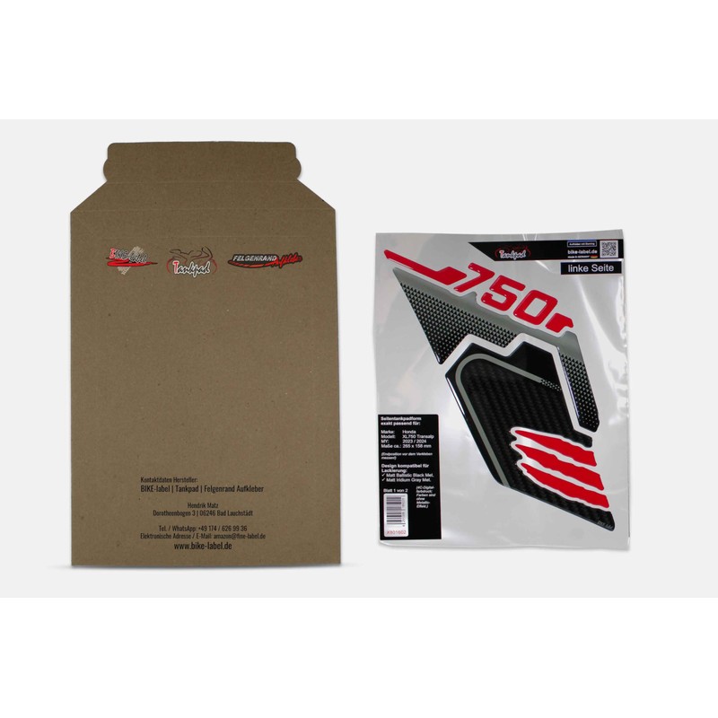 Tankpad Knee Pad Compatible with Honda Transalp XL 750 Black