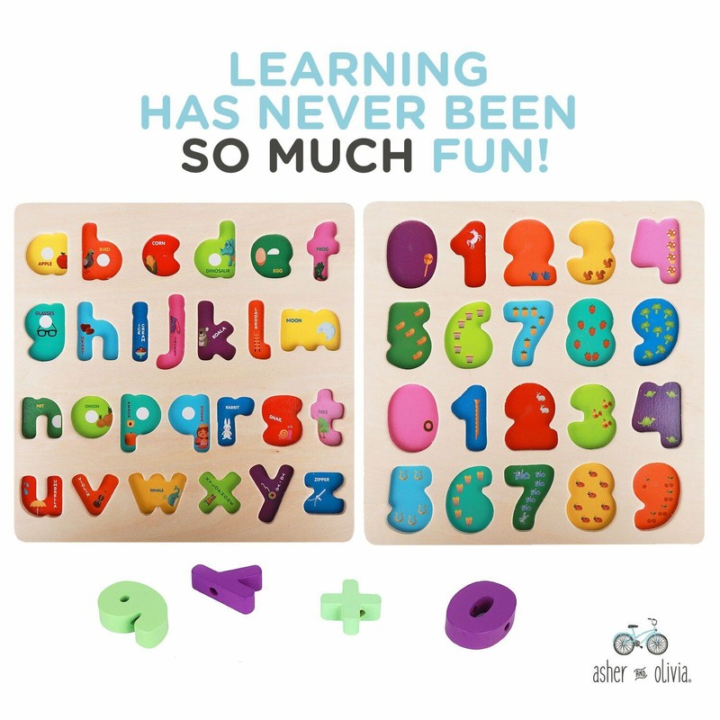 Asher and Olivia Alphabet Number Puzzles & Flash Cards –