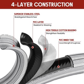 GasXpert 12 Feet Propane Hose Adapter 1lb to 20lb with Gauge, Propane Tank Adapter, 1lb to 20lb Propane Tank Adapter, Propane Hose Adapter 1lb to 20lb, Propane Hose Adapter