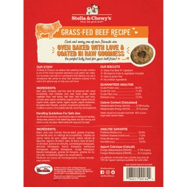 Stella & Chewy's Freeze-Dried Raw Coated Dog Biscuits Grass Fed Beef Recipe, 9 oz. Bag, BIS-RCB-9