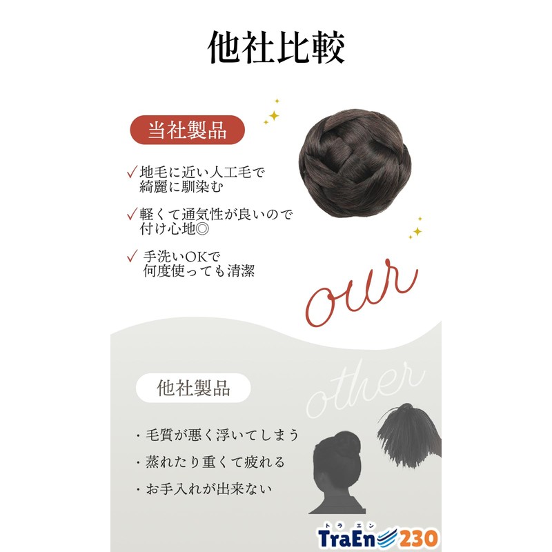 TraEn230 Braid Wig, Bun, Chignon, Braid, Partial Wig, Formal, Bundle,