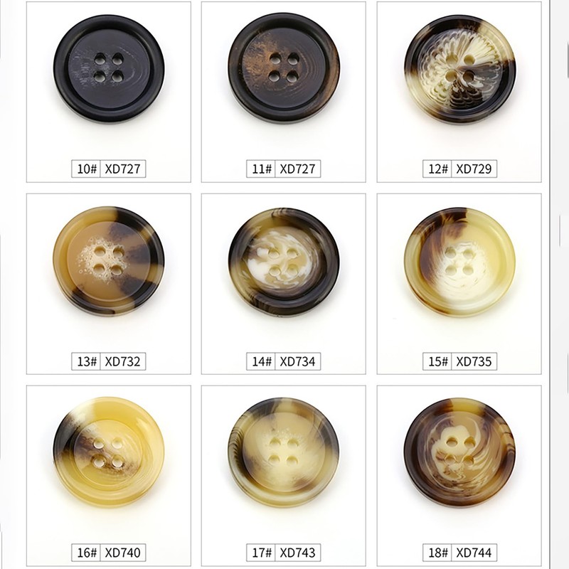 10 PCS 4 Holes Round Pattern Resin Buttons Flatback Sewing