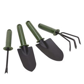 Generic Garden Tools Set 4 Piece, Gardening Hand Tools Work No-Slip Grip Trowel Transplanter Weeder Hand Rake, for Planting Potted Succulent Plants, for Transplantation and Excavation, Green, Ztao33