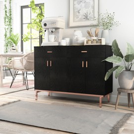 Furniture of America Mason Modern 2-drawer Closed Storage - Rose Gold