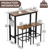 Finnhomy Bar Table Set, 39.3" Pub Table High Top Table,