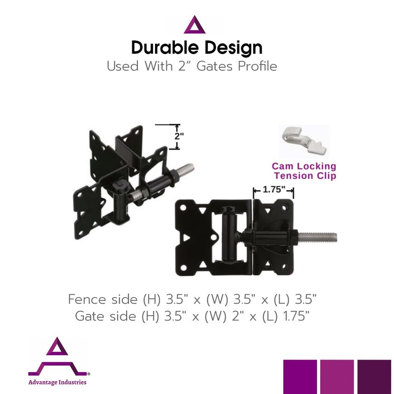 Advantage Industries Stainless-Steel Self-Closing Gate Hinge | Horizontal Adjustable |