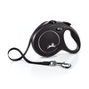 Flexi New Classic Retractable Dog Leash, Tape, Black, Large/16’, For