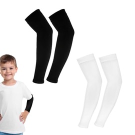 2 Pairs of Arm Sleeves Gaming, Arm Sleeve, Arm Protector, Sports Arm Warmers Children, Breathable Summer Arm Warmers, Anti-UV Compression Arm Warmers, for Boys Girls Volleyball Basketball Arm