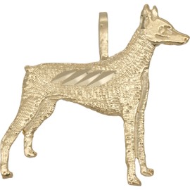 14K Gold Doberman Pinscher Charm 18" Chain Jewelry