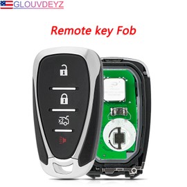 4 Button 433MHz Car Remote Control Key for Chevy Malibu Camaro Cruze 2016 2017 2018 2019 2020 2021 Traverse Sonic Equinox Spark Remote Car Key Fob (HYQ4EA) ID46 Chip with Keyring and Screwdriver