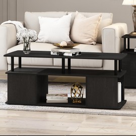 Furinno JAYA TV Stand for TVs up to 50 Inch with Open Storage, Blackwood