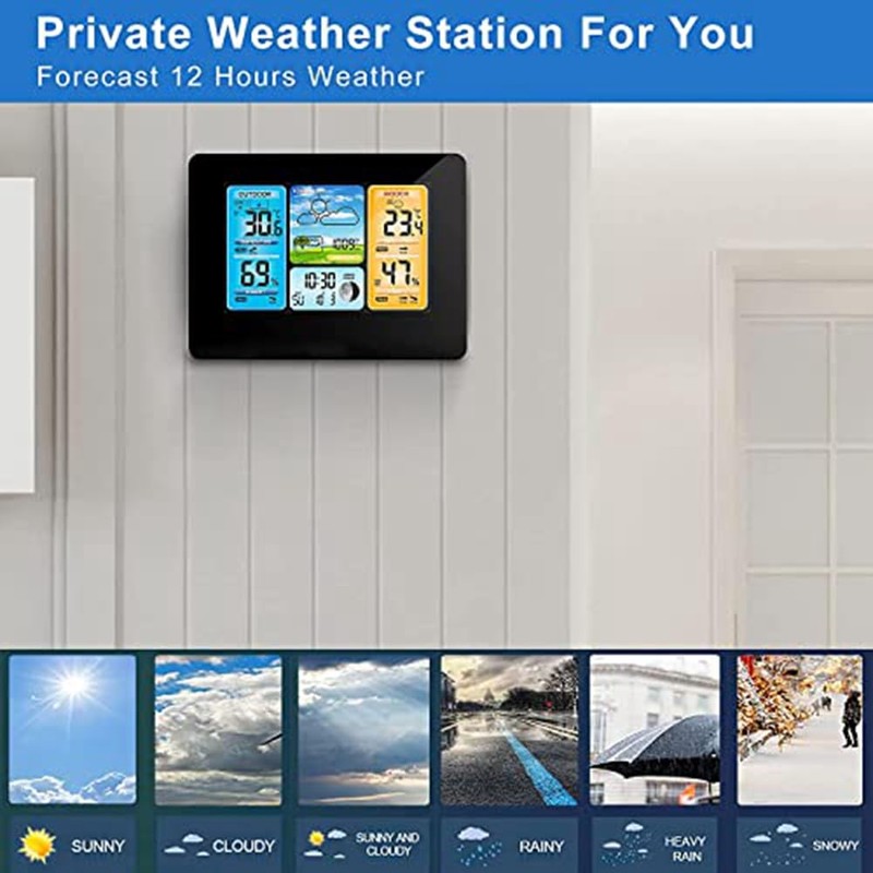 Wireless Weather Station Indoor and Outdoor Thermometer, Forecast Station Temperature