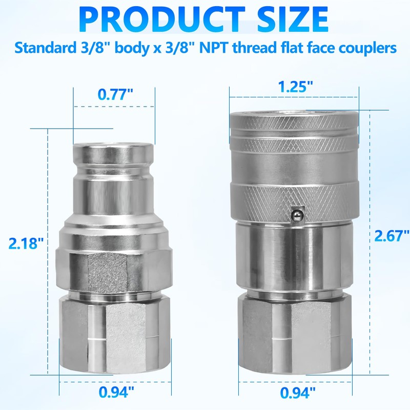 Cplbrb 3/8’’ NPT Flat Face Hydraulic Quick Connect Couplers/Couplings with