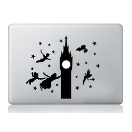 Peter Pan Big Ben Sticker Silhouette Macbook Laptop Decal Vinyl Skin Mural Art Macbook Laptop Decal Vinyl Skin Sticker Silhouette Mural Art Graphics Pet