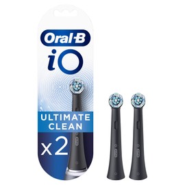 Oral-B Oral-B iO Ultimate Clean Electric Toothbrush Head, Twisted & Angled Bristles for Deeper Plaque Removal, Pack of 2 Toothbrush Heads, Black