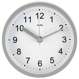 AMS 5926 Waterproof Wall Clock / Table Clock Radio Clock Bathroom Clock White Silver Bathroom