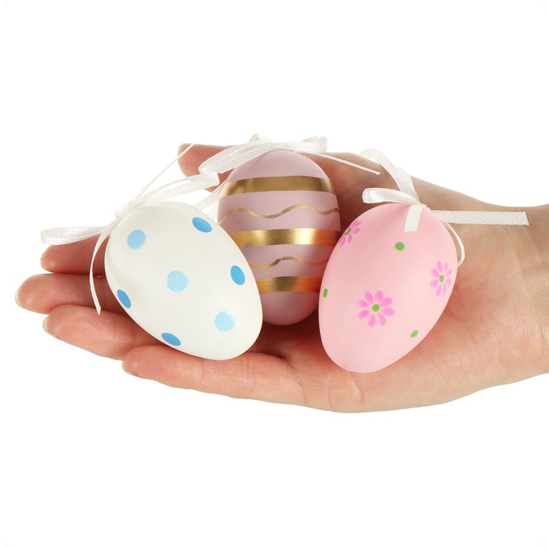 com-four® 18 x Easter Eggs for Hanging, Colourful Easter Eggs