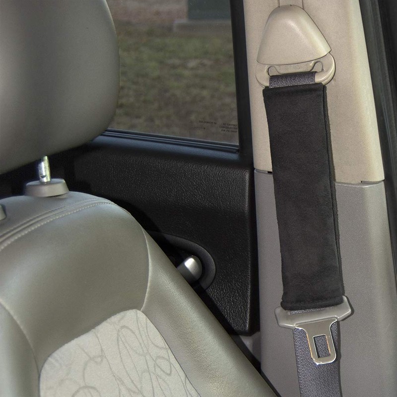 Microfiber Black Seat Belt Cover (4-Pack) by Seat Belt Extender
