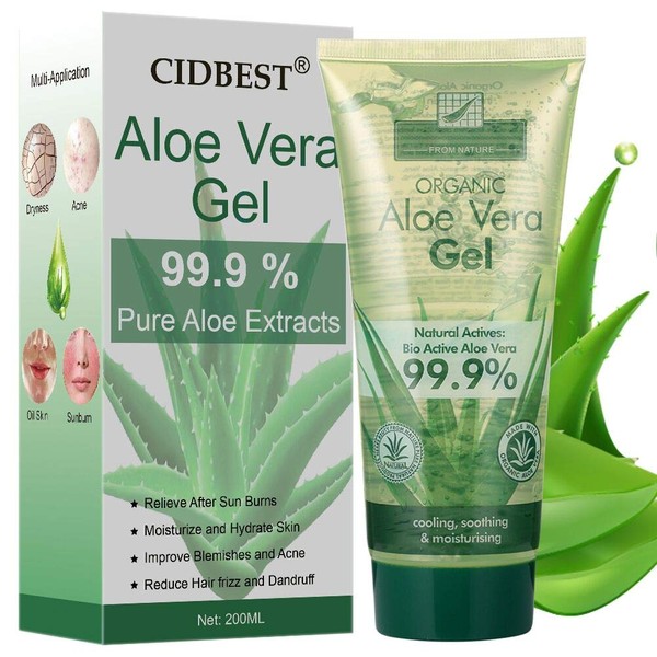 Mroobest Aloe Vera Gel, Aloe Gel 100 Percent Pure Plant, Deeply Hydrating ＆ Repairing, Sunburn ＆ Eczema Relief, Acne, Small Cuts, Suitable for Face, Body