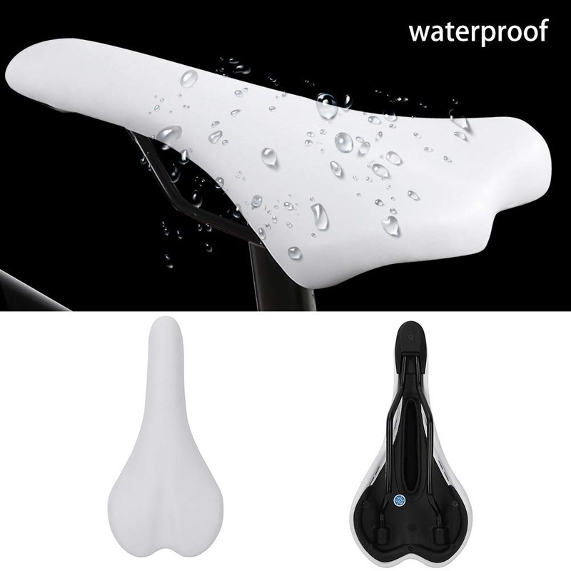 Mountain Road Bike, Comfortable Shockproof Cycling White Saddle Seat Seat