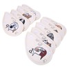 9PCS PU Leather Embroidery Waterproof Golf Putter Head Cover Iron