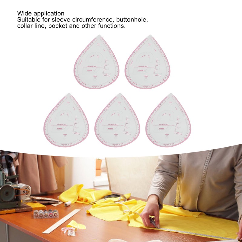 5pcs 6403 Curve Ruler Set Multifunctional Plastic Curve Pattern Ruler