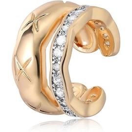 Jenosy Ear Cuff Gold Women's Non Piercing Open Wrap Earrings 14K Gold-Plated Filled Cubic Zirconia Ear Cuff Gold Handmake Hypoallergenic Jewellery Gift for Women