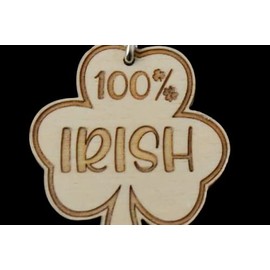 100% Irish Keyring Keychain Keyfob Wood Women's Men's Custom